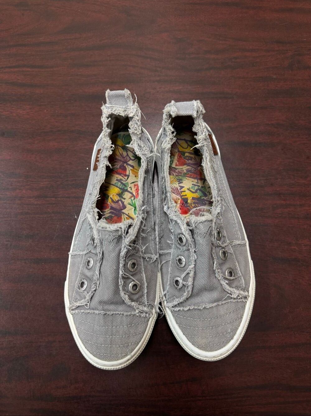 Blowfish Marley Sweet Gray Colored Canvas Slip-On Shoes Size 9
